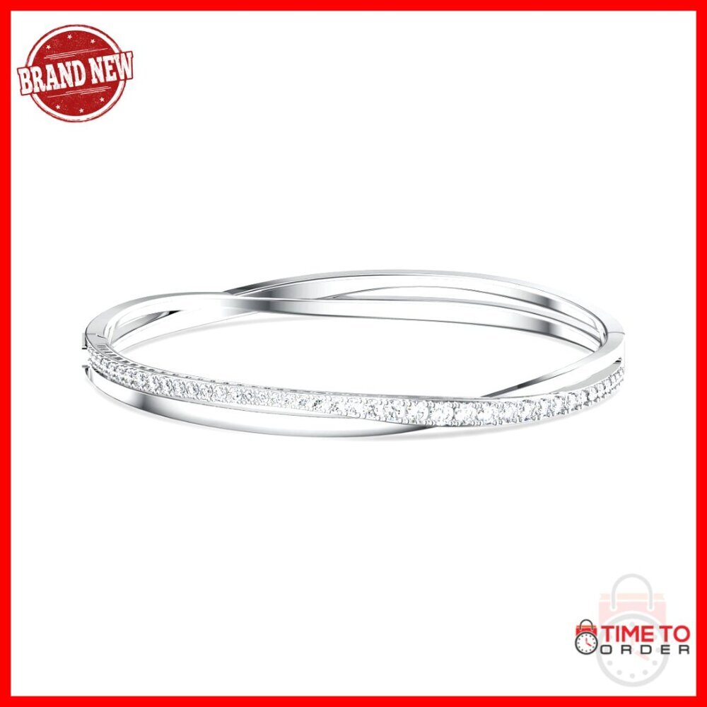 Crystal Bangle Bracelet Twisted Design Elegant Minimal Chic Everyday Wear
